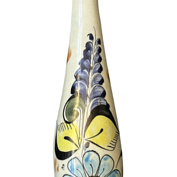 Vintage Tonala Pottery Pair Peacocks Handmade Signed Mexican Folk Art - Picture 12 of 16